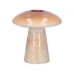 Vase for flowers RAIMUNDE made of ceramic, mushroom shape, brown-beige, 9,5cm, Ø9cm