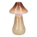 Flower vase RATBURGA, mushroom shape, ceramic, brown-beige, 16cm, Ø9cm