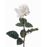 Fake rose AMELIE, white, 28"/70cm, Ø3.1"/8cm