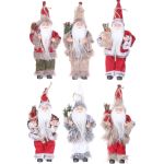 Father Christmas ornament HALDOR, 6 pieces, gift bag, coloured, 11x8x20cm