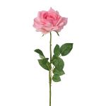 Artificial flower rose DUNKO, pink, 28"/70cm, Ø4.3"/11cm