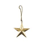 Metal Star hanger DORANA, hanging cord, gold, Ø4.7"/12cm