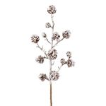 Artificial branch fir JORFEN with cones, snow-covered, white-brown, 24"/60cm
