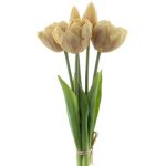Decorative tulip bunch LANEA, champagne, 12"/30cm, Ø6"/15cm