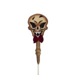 Halloween decoration skull on garden stake LUMPY, LEDs, 34"/87cm