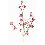 Artificial snowberry branch HARMONIA, berries, red, 31"/80cm
