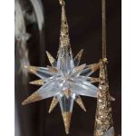 Weihnachtsdeko Stern MABOU, Hänger, Glitzer, gold, 10cm, Ø10cm