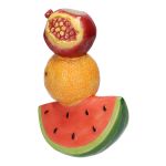 Single flower vase Pomegranate orange watermelon TILLAS made of ceramic, red-yellow-green, 5.8"x3.1"x8"/14,8x8x21cm