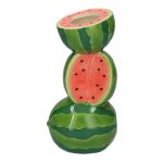 Single flower vase Watermelons TILLAS made of ceramic, red-green-blue, 4.6"x4"x8"/11,7x10x21cm