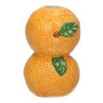 Single flower vase Oranges TILLAS made of ceramic, yellow-green-brown, 2.2"x2.2"x3.5"/5,6x5,6x9cm