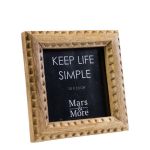 Mango wood Picture frame ALVAR, seam look, brown, 5.1"x5.1"x0.8"/13x13x2cm