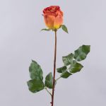 Artificial rose OPHELIE, orange-yellow, 33"/85cm, Ø2.8"/7cm