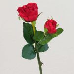 Artificial rose QUEENIE, red, 12"/30cm, Ø1.2"-2"/3-5cm