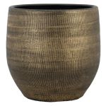 Keramiktopf DELTA mit Rillen, gold, 25cm, Ø27cm
