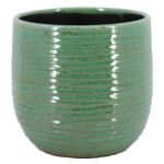 Keramiktopf ISOLAS mit Rillen, grün, 19cm, Ø21cm
