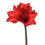 Artificial amaryllis spray BENITA, red, 22"/55cm, Ø4"/10cm