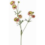 Fake ranunculus YARIS, green-fuchsia, 26"/65cm, Ø1.2"-1.8"/3-4.5cm