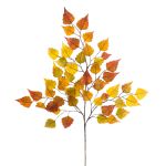 Artificial Birch foliage spray NIKOLAJ, yellow-brown, 26"/65cm
