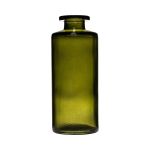 Glass Bottle vase EMANUELA, grain, olive green-clear, 13cm, Ø5,4cm