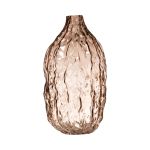 Bottle vase CLIFFORD with grain, Glass, beige-clear, 22cm, Ø11,3cm