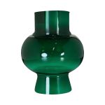 Glass Flower vase DOLGAF, petrol green, 6.9"/17.5cm, Ø5.8"/14.8cm