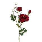 Artificial rose branch FRALGO, red, 26"/65cm