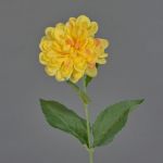 Artificial flower Dahlia FLEMOR, yellow, 22"/55cm
