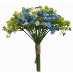 Artificial gypsophila bunch LITAGO, green-blue-cream, 9"/23cm