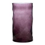 WELVIN glass flower vase with diamond pattern, violet, 25 cm, Ø14 cm