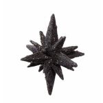 Christmas star BANDY, 3D with glitter, black, Ø3"/7,5cm