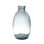 Decorative bottle NERRASITA made of glass, with grooves, recycled, clear, 12"/29.5cm, Ø7.1"/18cm