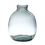 Decorative bottle NERRASITA made of glass, with grooves, recycled, clear, 26,5cm, Ø23,5cm