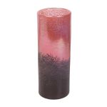Glass flower vase PEPA, multi pink-clear, 10"/24.5cm, Ø4.5"/11.5cm