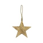 Wood Decorative hanger LINDAL, star shape, hanging cord, natural, Ø5.9"/15cm