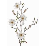 Artificial magnolia spray MARGA, white, 31"/80cm, Ø2.4"-3.1"/6-8cm