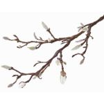 Artificial magnolia spray ASANI, white, 28"/70cm, Ø0.4"-0.8"/1-2cm