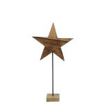 Wood Decorative Figure Star LINDAL, wooden base, natural, 12"x3.9"x24"/30x10x60cm