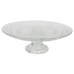 Cake plate on foot ALVATIR, glass, pattern, clear, 3.7"/9,3cm, Ø11"/29cm