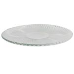Decorative plate made of glass CATHLENN with grooves, transparent, 0.9"/2.3cm, Ø12"/31.2cm