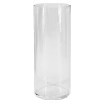 Cylindrical vase made of glass SANSA OCEAN, recycled, clear, 10"/25cm, Ø4"/10cm