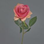 Silk rose spray SIMONY, salmon-pink, 18"/45cm, Ø3.1"/8cm