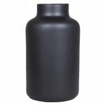 Glass table vase SIARA, black mat, 10"/25cm, Ø5.9"/15cm