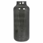 Glass table vase SIARA, black-clear, 14"/35cm, Ø6"/15cm