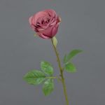 Artificial rose RUYUN, antique pink-green, mauve, 18"/45cm, Ø3.1"/8cm