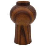 Deko Vase MARILLA in Holzoptik, Dolomit, braun, 20cm, Ø12,8cm