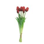 Artificial tulip bouquet LONA, red-black, 18"/45cm, Ø6"/15cm