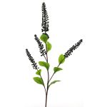 Decorative Phytolacca branch SULIYA, berries, black-violet, 37"/95cm