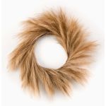 Decorative wreath Feather grass panicles ILIAD, beige, Ø24"/60cm