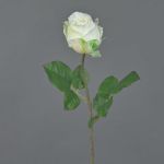 Artificial rose POPI, white-green, 22"/55cm