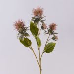 Plastic safflower flower branch VALDISOLI, dry look, dusky pink, 22"/55cm